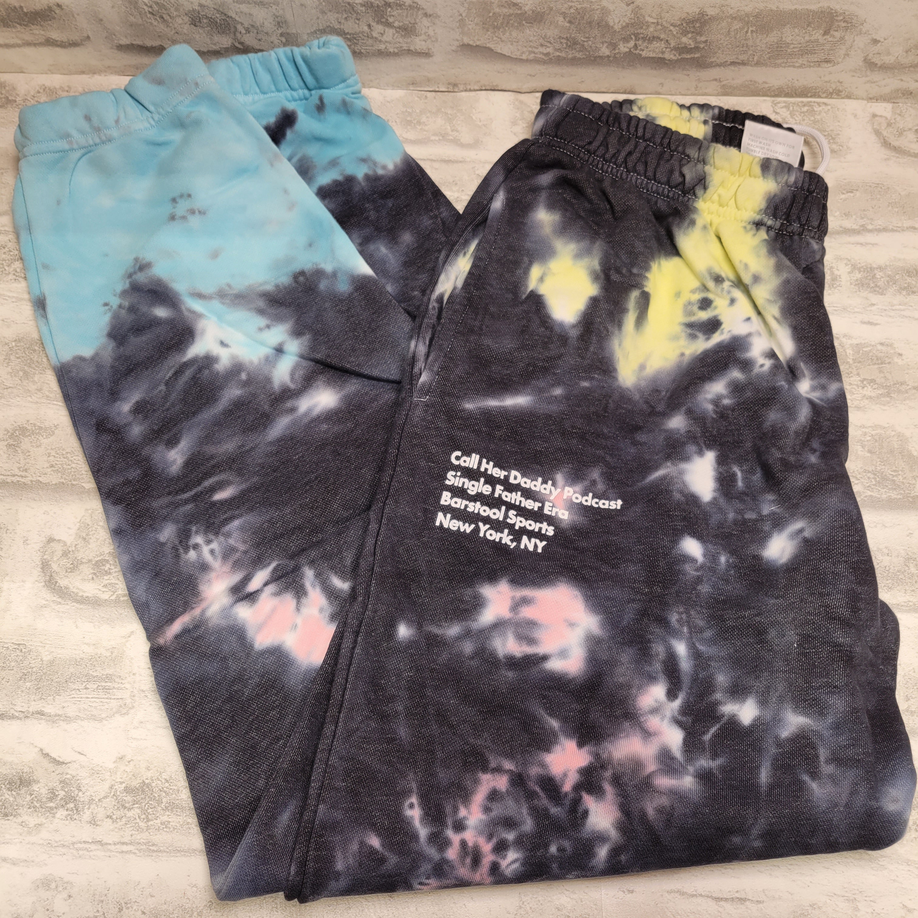 Call Her Daddy Tie Dye Joggers, Black, Medium (7665921097966)